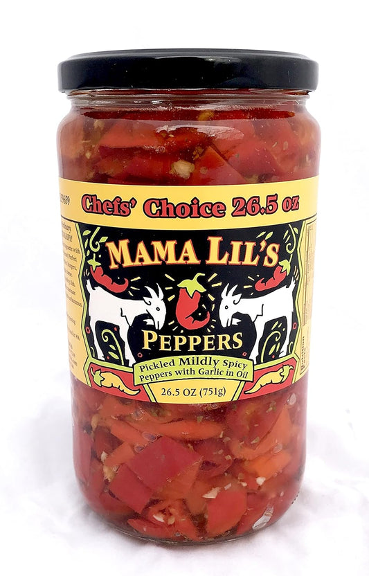 Mama Lil's Original Mild Goathorn Peppers, Large Jar (26.5 oz)